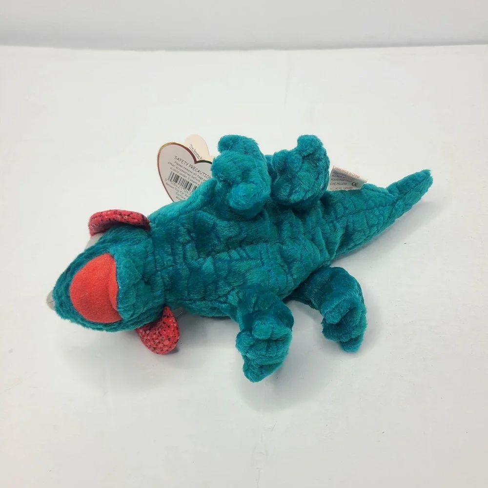 TY Beanie Baby Triceratops Hornsly Dinosaur Dino Bean Bag Plush Stuffed Toy 2000
